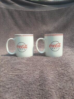 COCA-COLA Cafe Mug White Red Coffee Cups Mugs Gibson 2002
